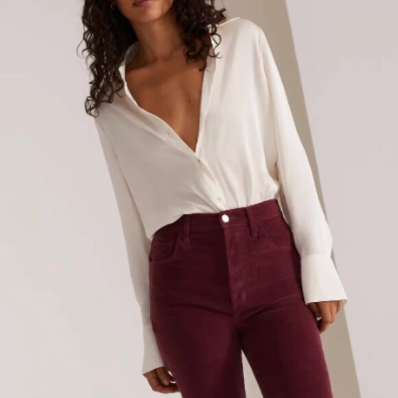 NWT Favorite Daughter Take Me Seriously Bodysuit Ivory Off White M/L - Picture 1 of 8